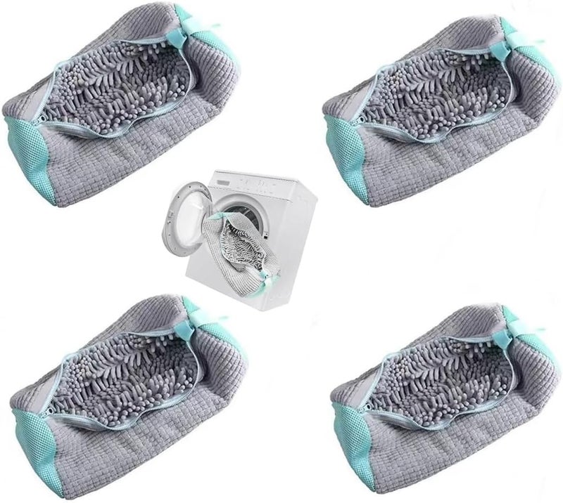 Fachoige Shoe Laundry Bags for Washing Machine, 4 Pcs Shoe Washing Bag, Laundry Shoe Bag for Washer and Dryer, Reusable Shoe Washing Bags Shoe Washing Machine Bag (Grey-4Pcs) - Image 1